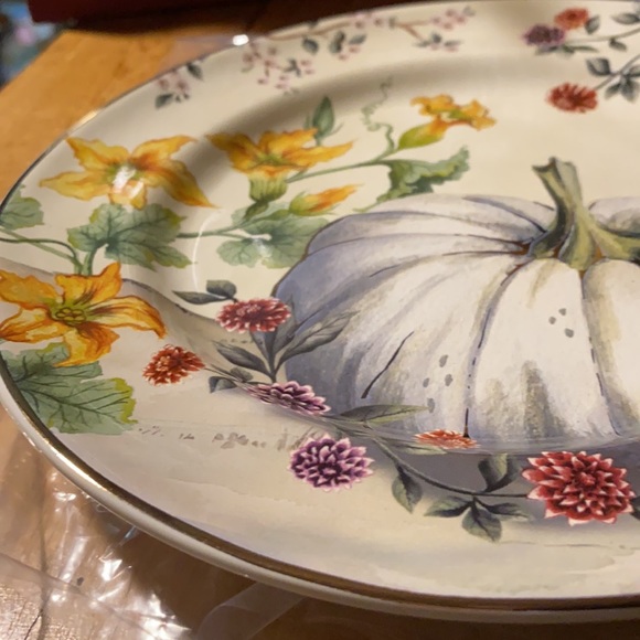 Pottery Barn Botanical Harvest Pumpkin Stoneware Set of Four Salad plates - Picture 5 of 16